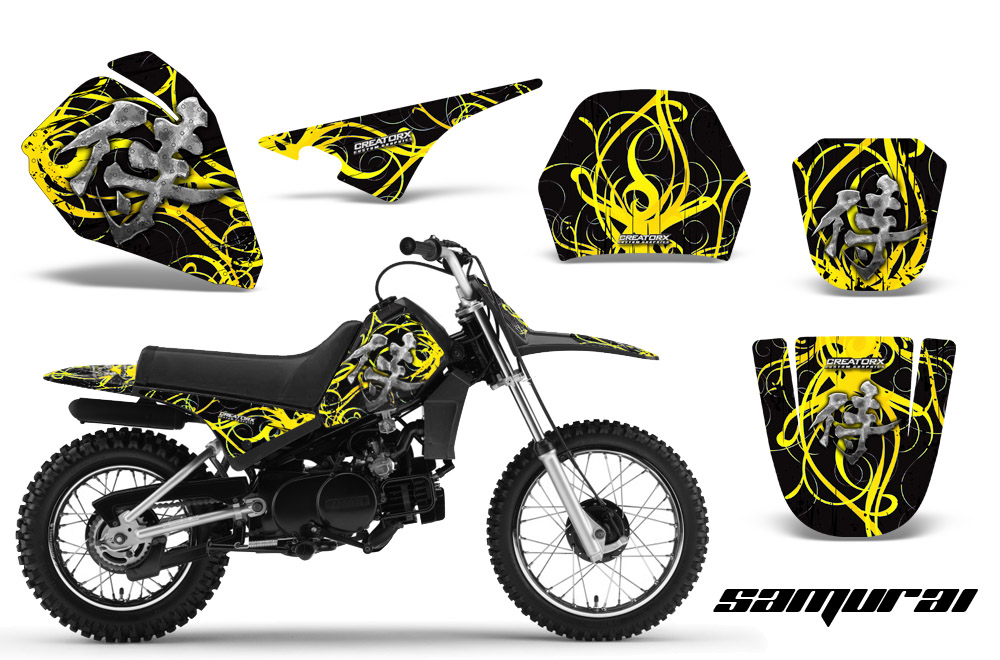 Yamaha PW80 Graphics Kit Samurai Yellow Black